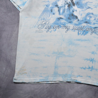 1998 Blue Tie Dye Jimi Hendrix Fly On My Sweet Angel Shirt 5449