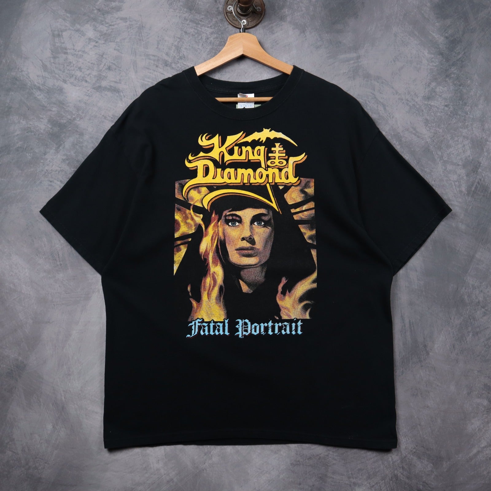 00s Black King Diamond Fatal Portrait Shirt 5366