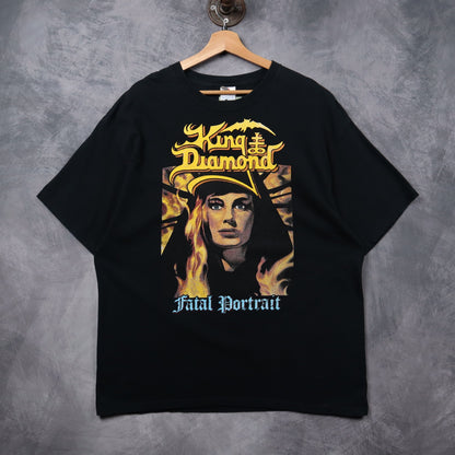 00s Black King Diamond Fatal Portrait Shirt 5366