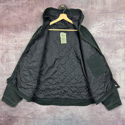 Early 00s Black Carhartt Hooded Detroit Work Jacket XL 2334