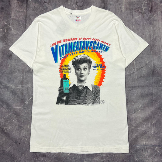 1992 White Vitameatavegamin I Love Lucy Graphic Shirt M AO62