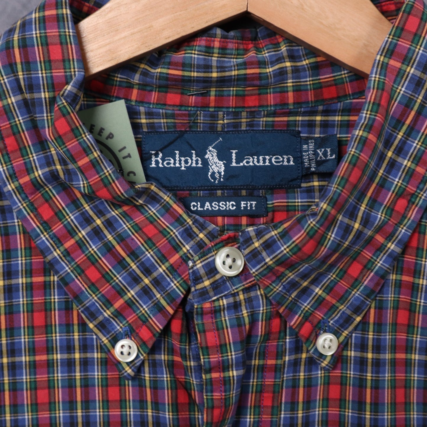 Y2K Ralph Lauren Red Tartan Plaid Classic Fit Button Up Shirt 5406