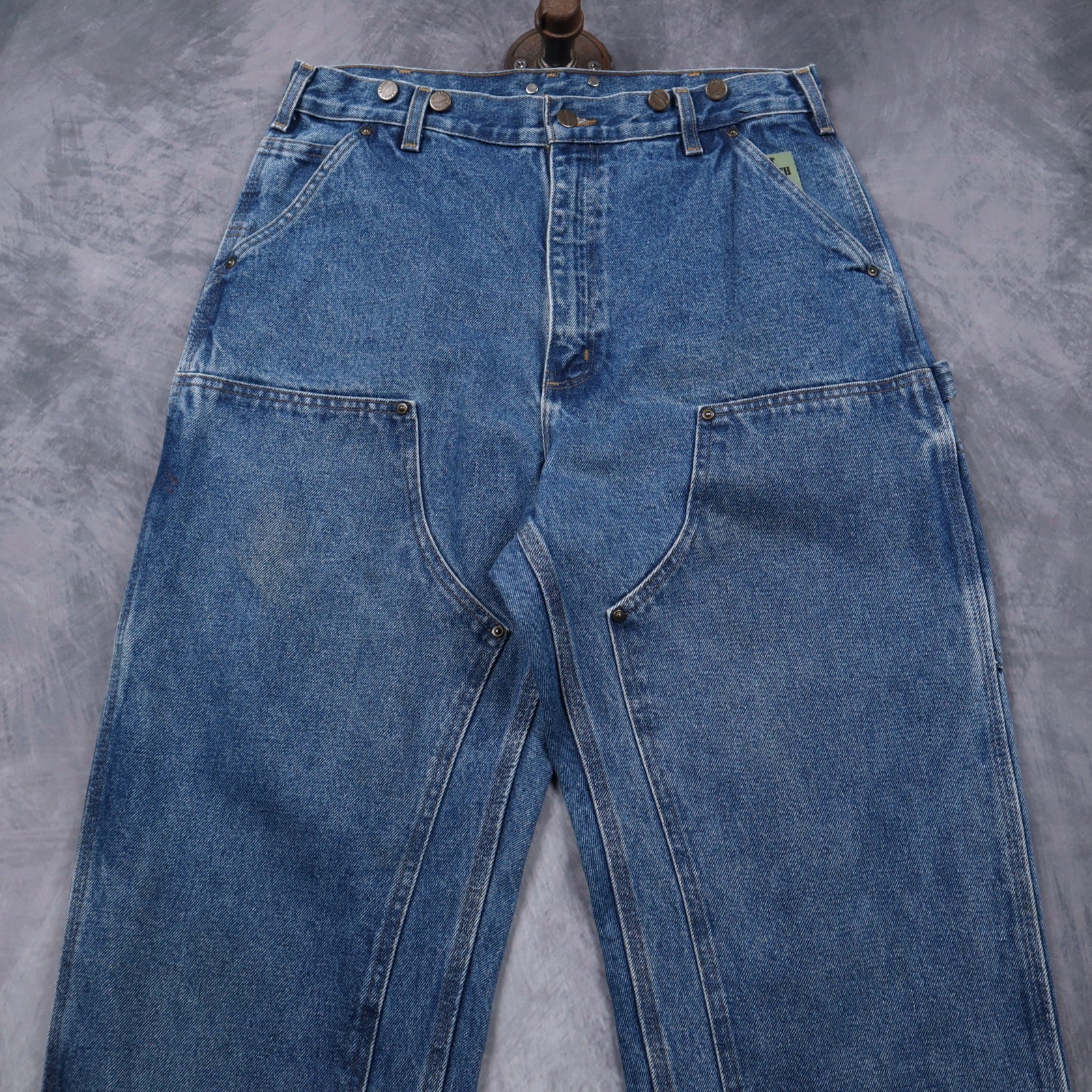 90s Medium Wash Carhartt Double Knee Dungaree Fit Jeans 5047
