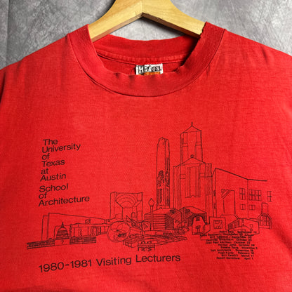 80s Red Texas Longhorns School Of Architecture Shirt 4622
