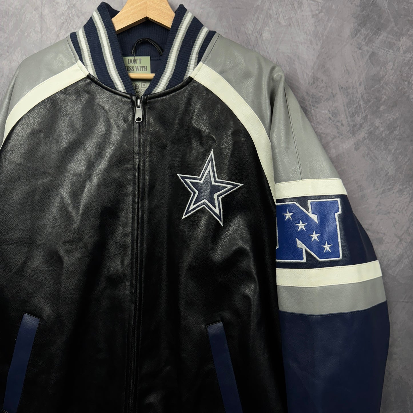 00s Black Dallas Cowboys Leather Jacket 4095
