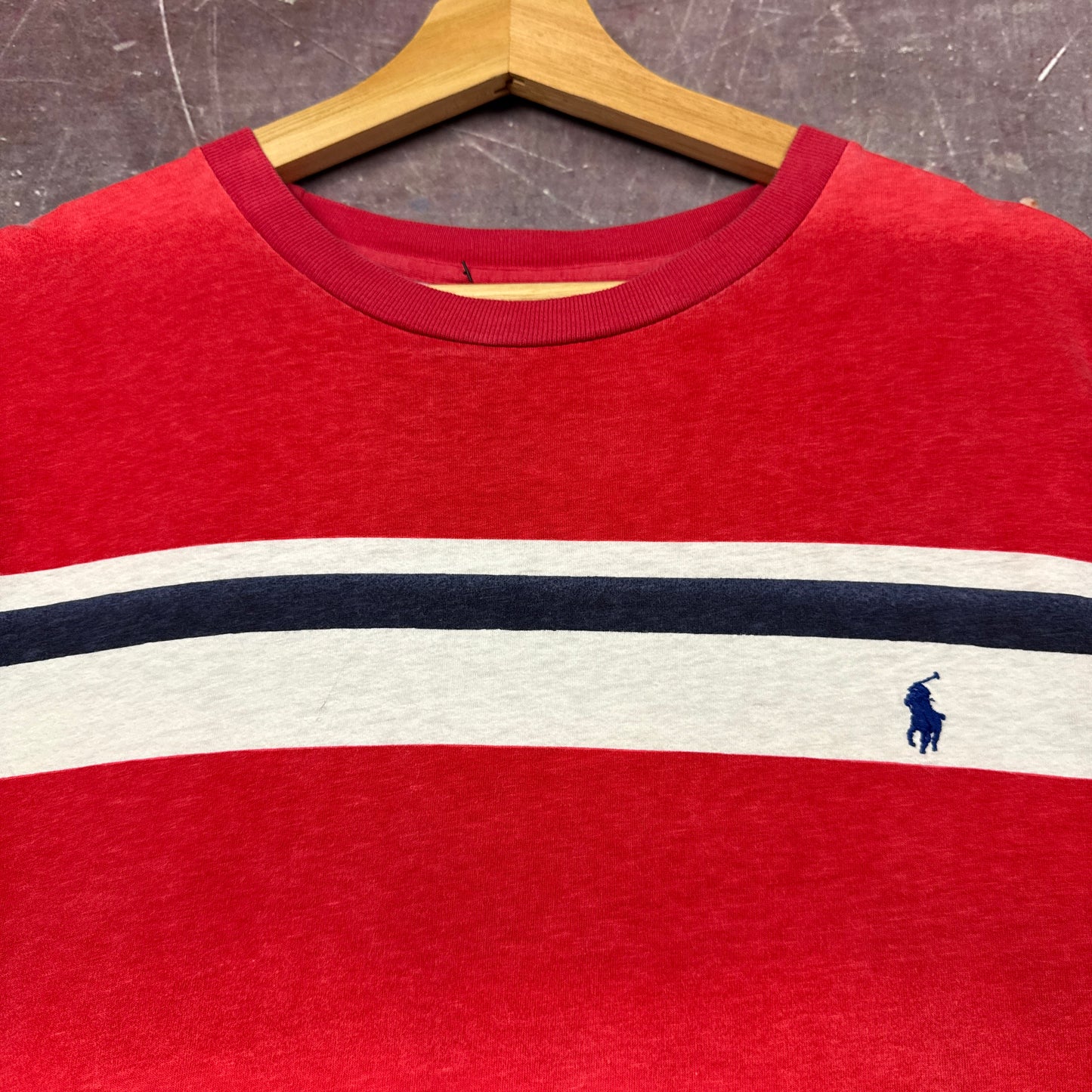 80s Red & White Striped Polo Ralph Lauren Shirt 3731