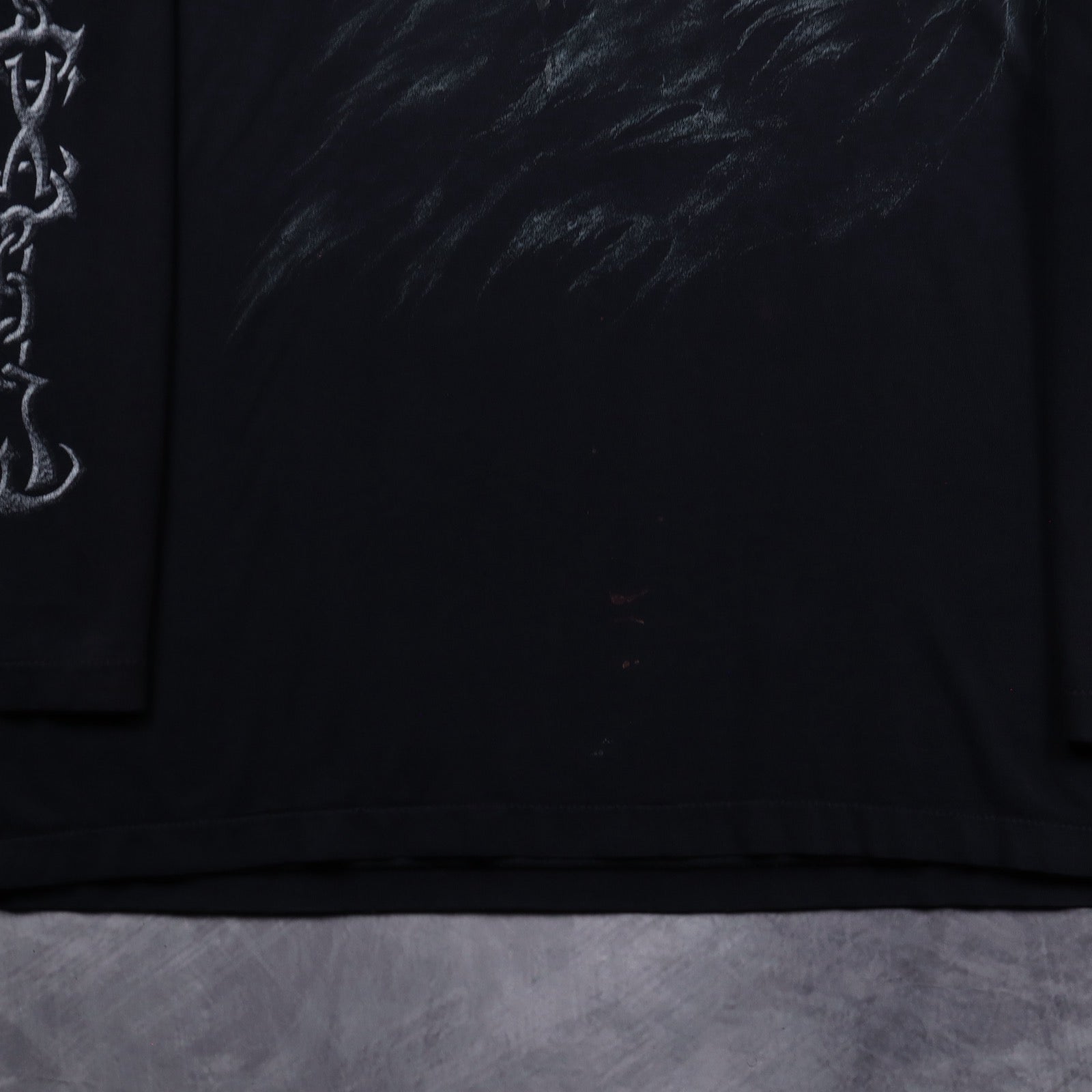 Y2K Black Reaper Skull Graphic Long Sleeve Shirt 5434
