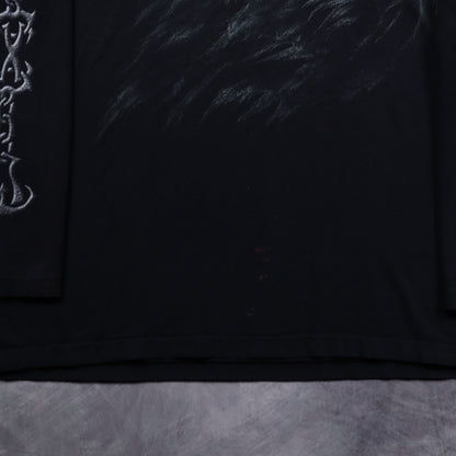 Y2K Black Reaper Skull Graphic Long Sleeve Shirt 5434