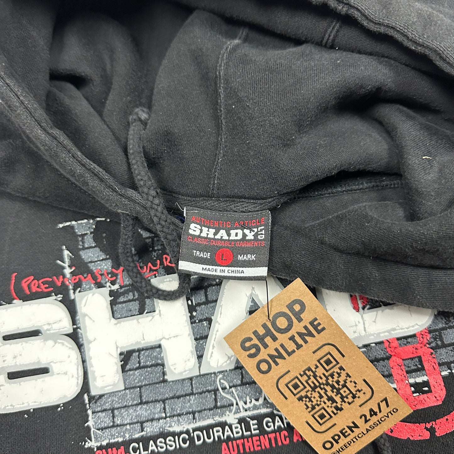 Early 00s Black Shady Brand Eminem Future Classic Hoodie L AB51