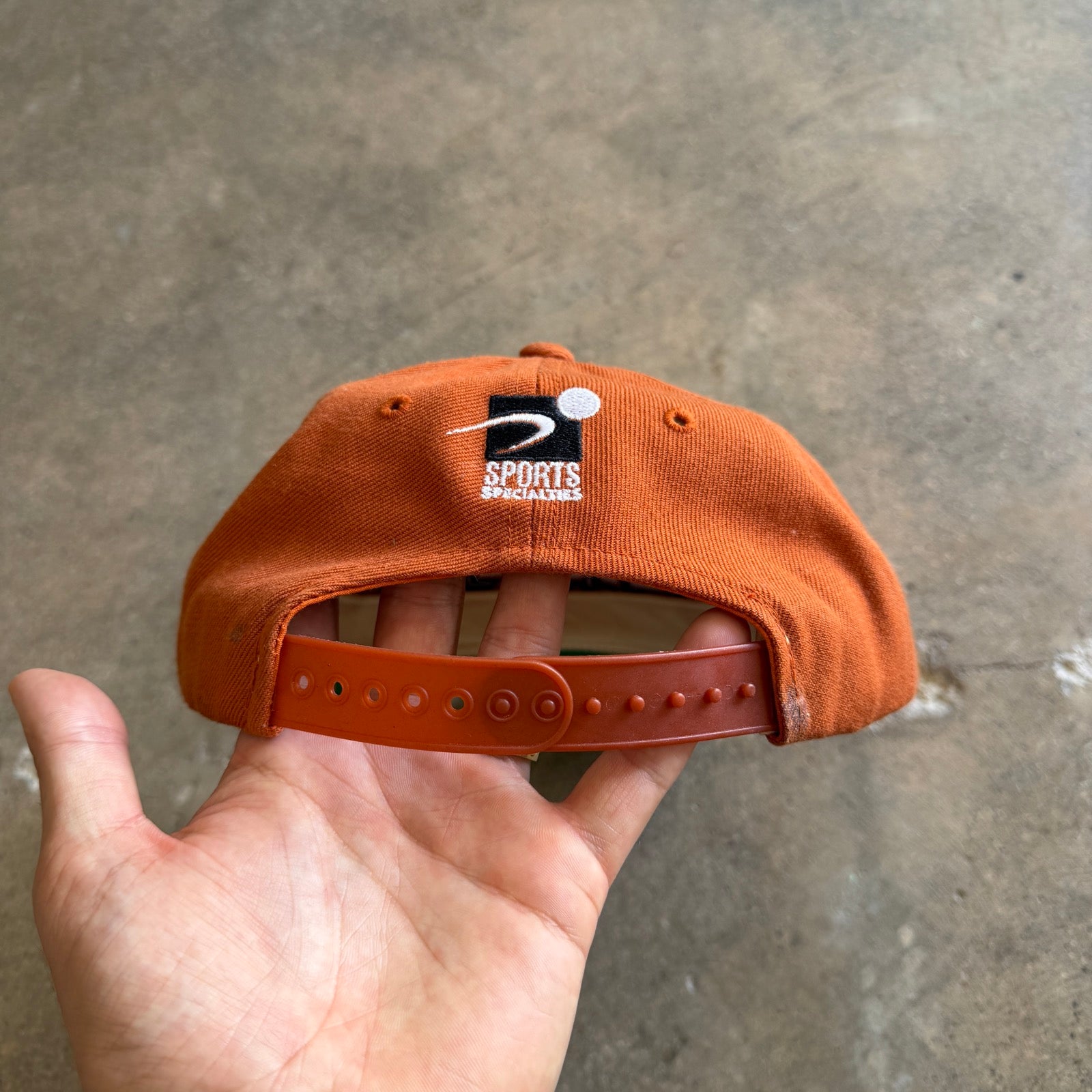 90s Orange University of Texas Sports Specialties Snapback Hat 5768