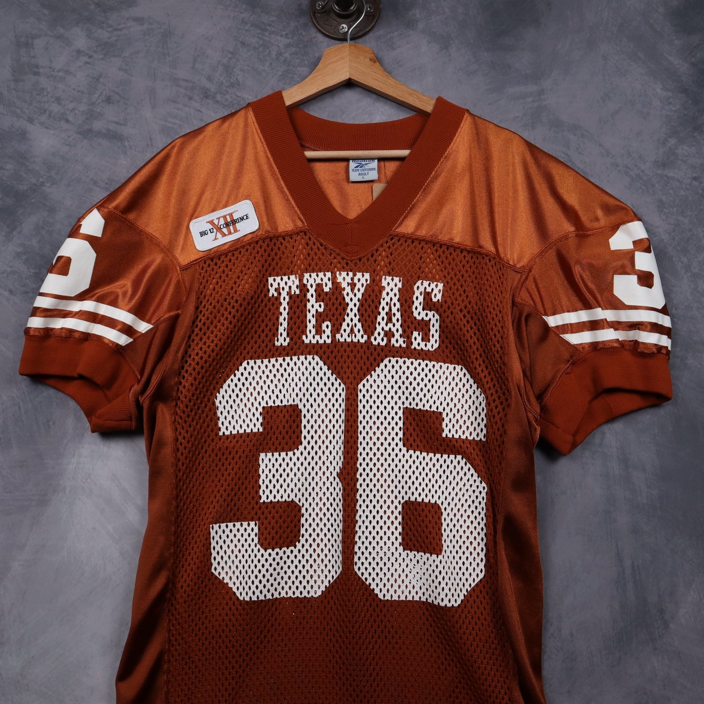 90s Burnt Orange Texas Longhorns Reebok #36 Football Jersey 5878