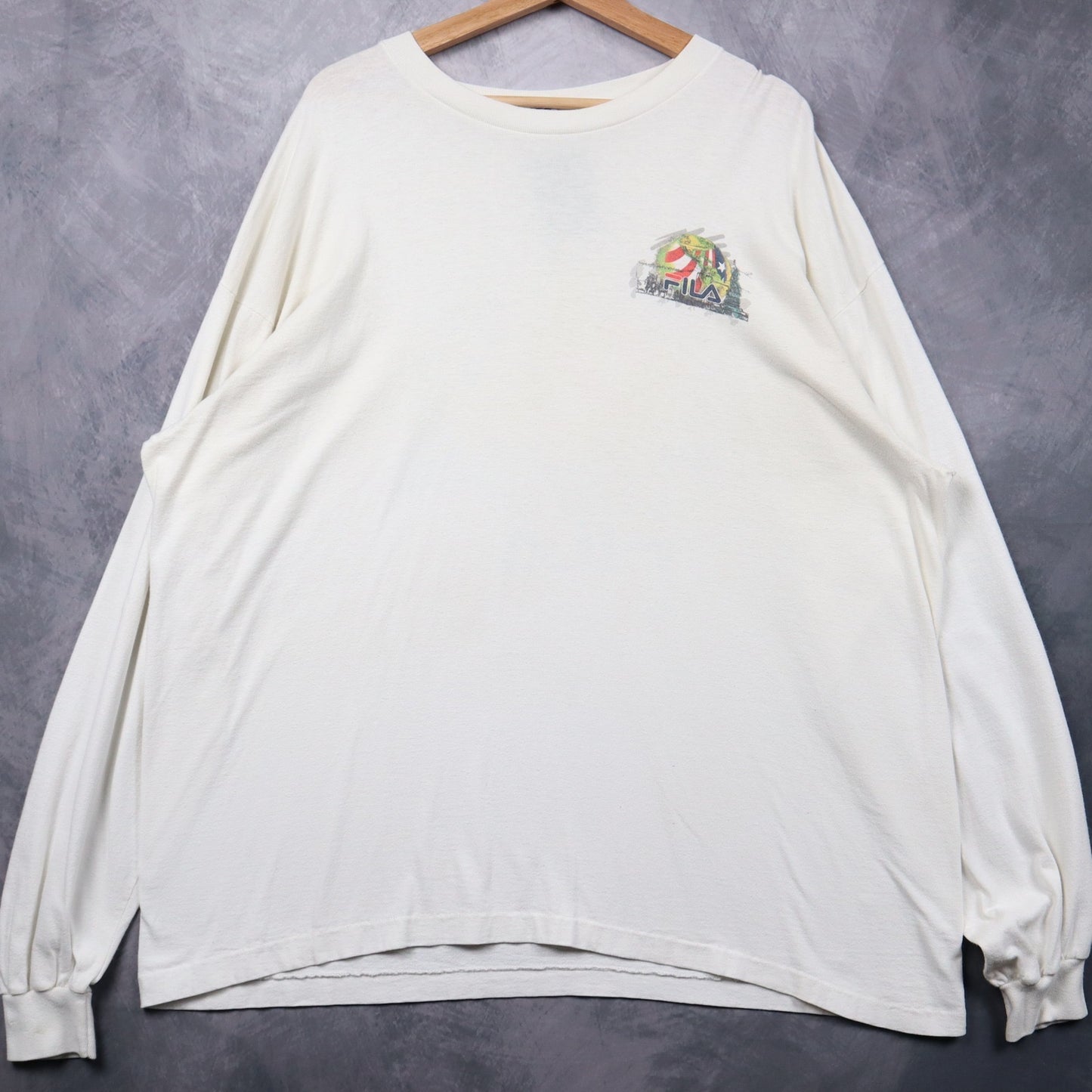 1997 White FILA US Open New York Long Sleeve Shirt 4686