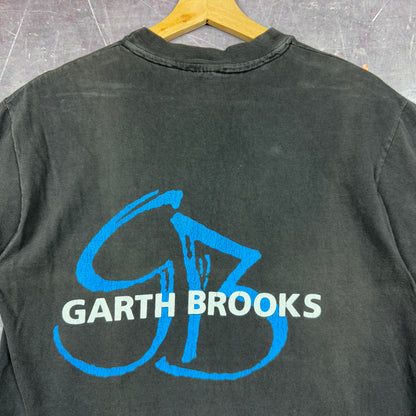 1992 faded Black Garth Brooks Country Music Graphic Shirt M 1155