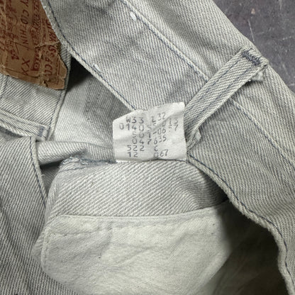 80s Faded Gray Levis 501 Jeans 31x28 D96