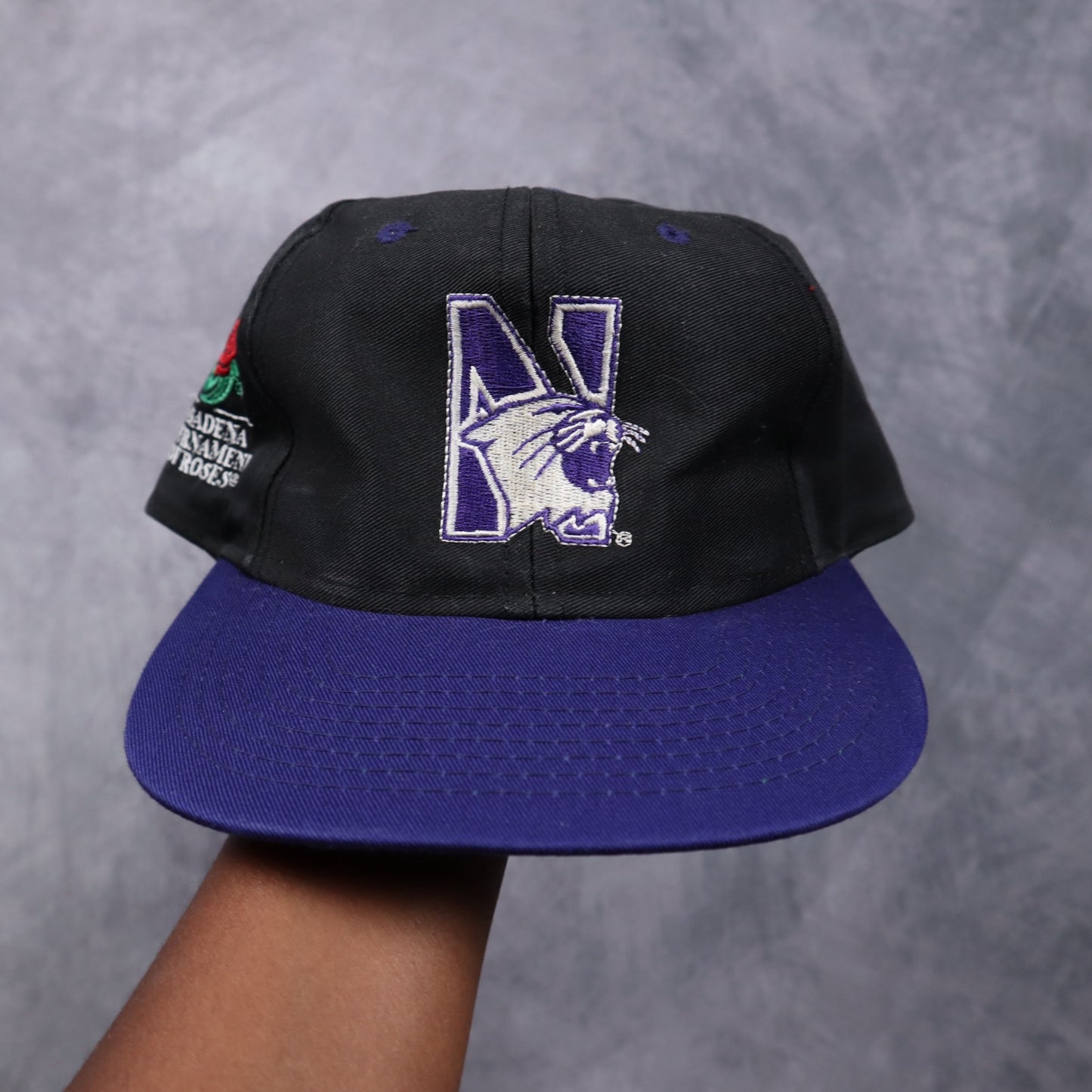 1996 Black Northwestern Wildcats Pasadena Rosebowl Snapback Hat 5563