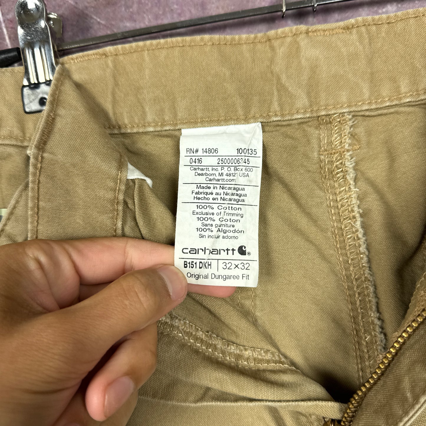 Early 00s Tan Brown Baggy Carhartt Carpenter Work Shorts 29x11 AZ26