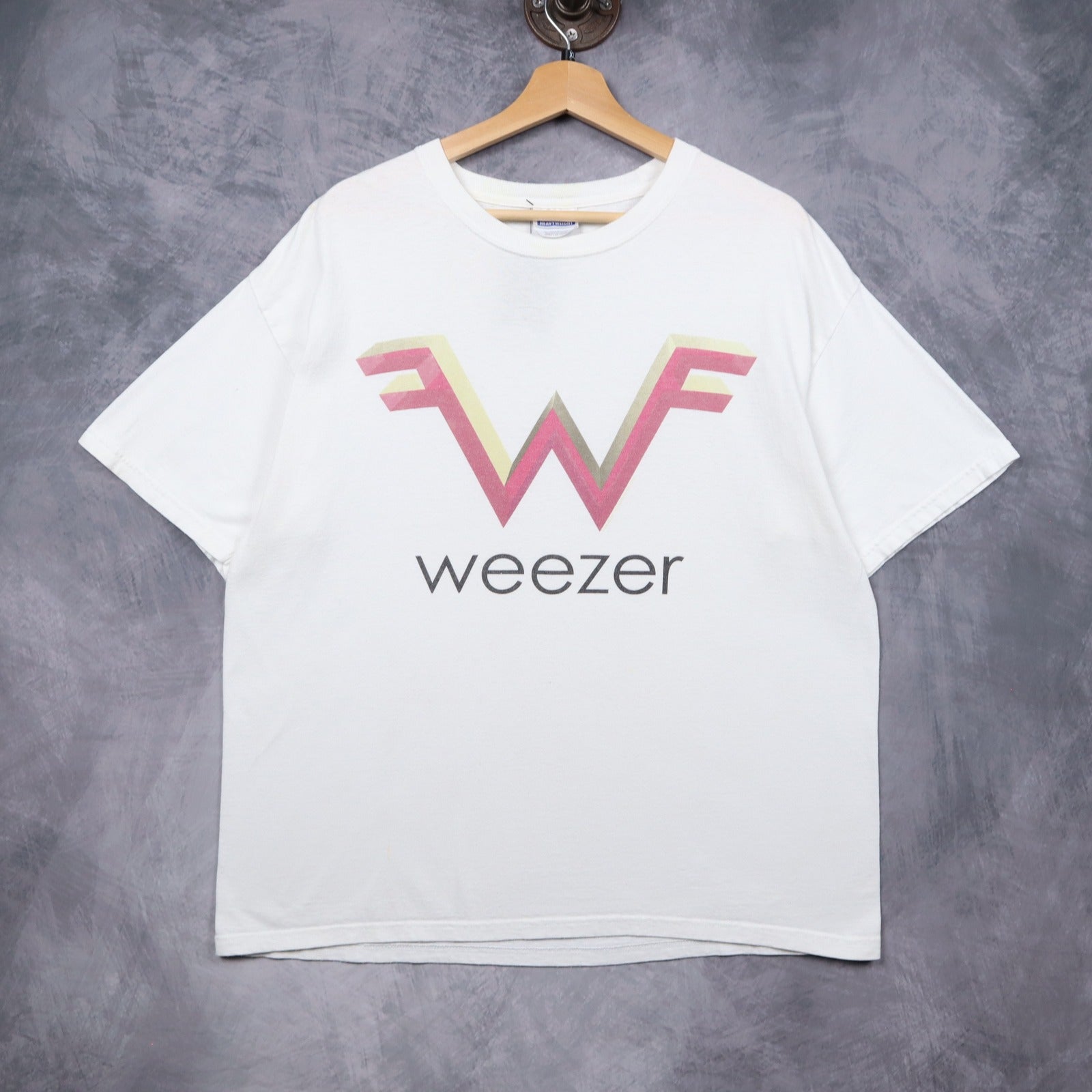 2001 White Weezer Band Logo Shirt 5161