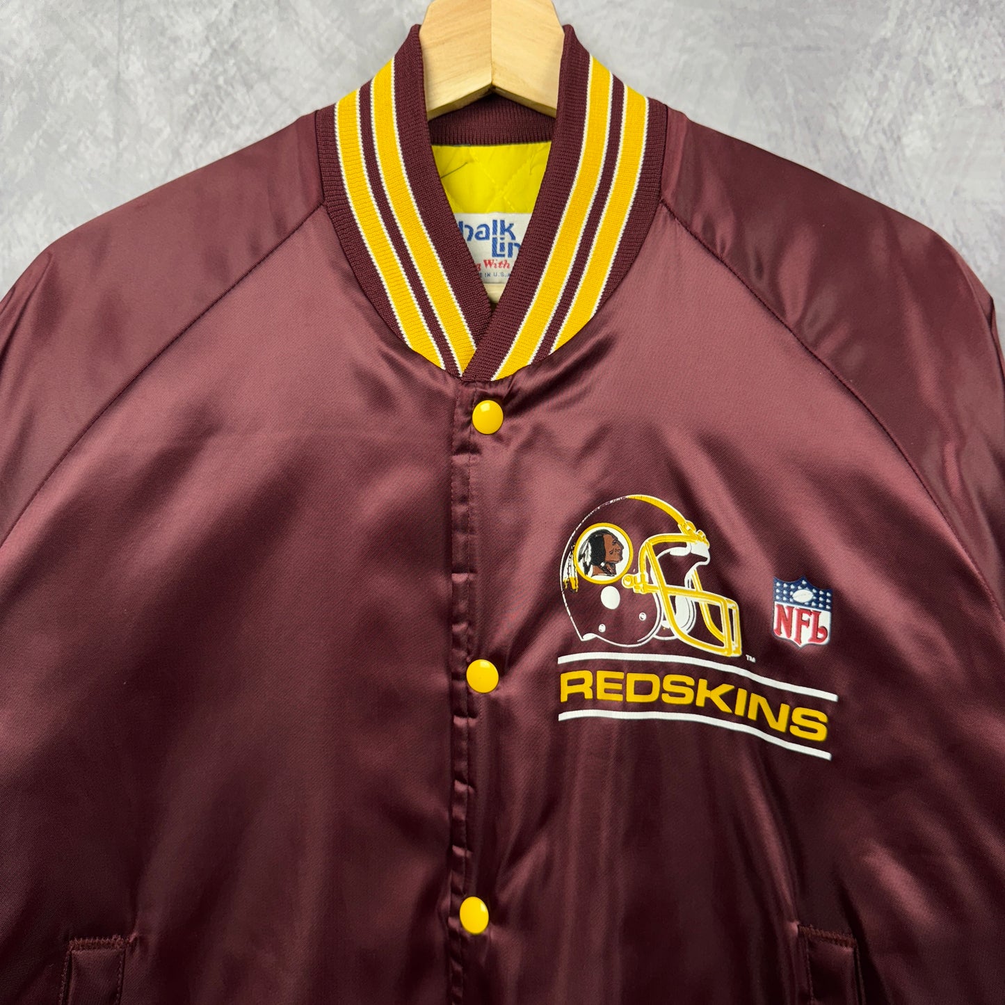 80s Maroon Washingston Redskins Chalkline Satin Jacket 4085
