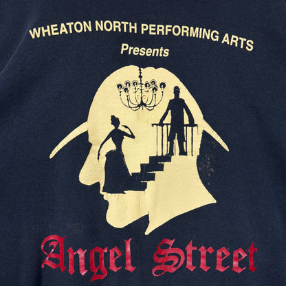 90s Black Angel Street Performing Arts Graphic Crewneck Sweatshirt L 0035