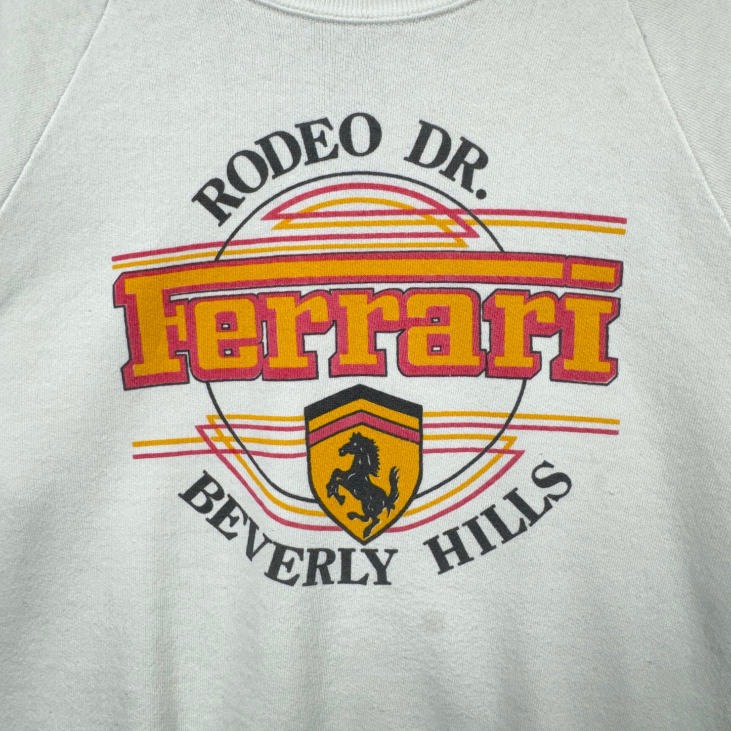 80s White Beverly Hills Ferrari Crewneck Sweatshirt 4005