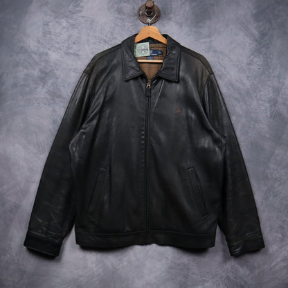 90s Black Polo Ralph Lauren Leather Jacket 5488