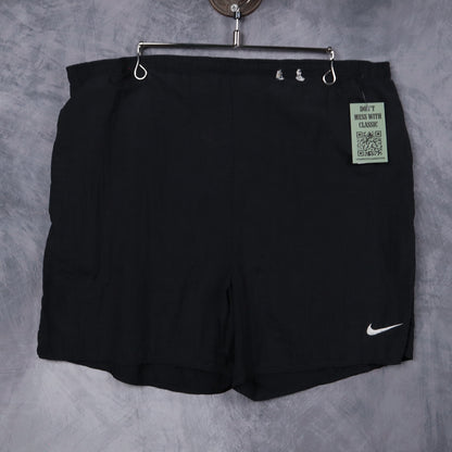 90s Black Nike Swoosh Nylon Shorts 5216