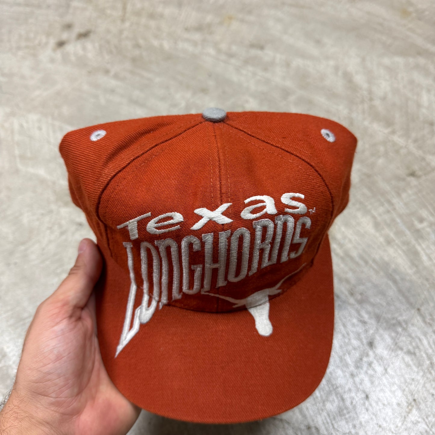 90s Orange University of Texas Longhorns The Game Big Logo Spellout Snapback Hat