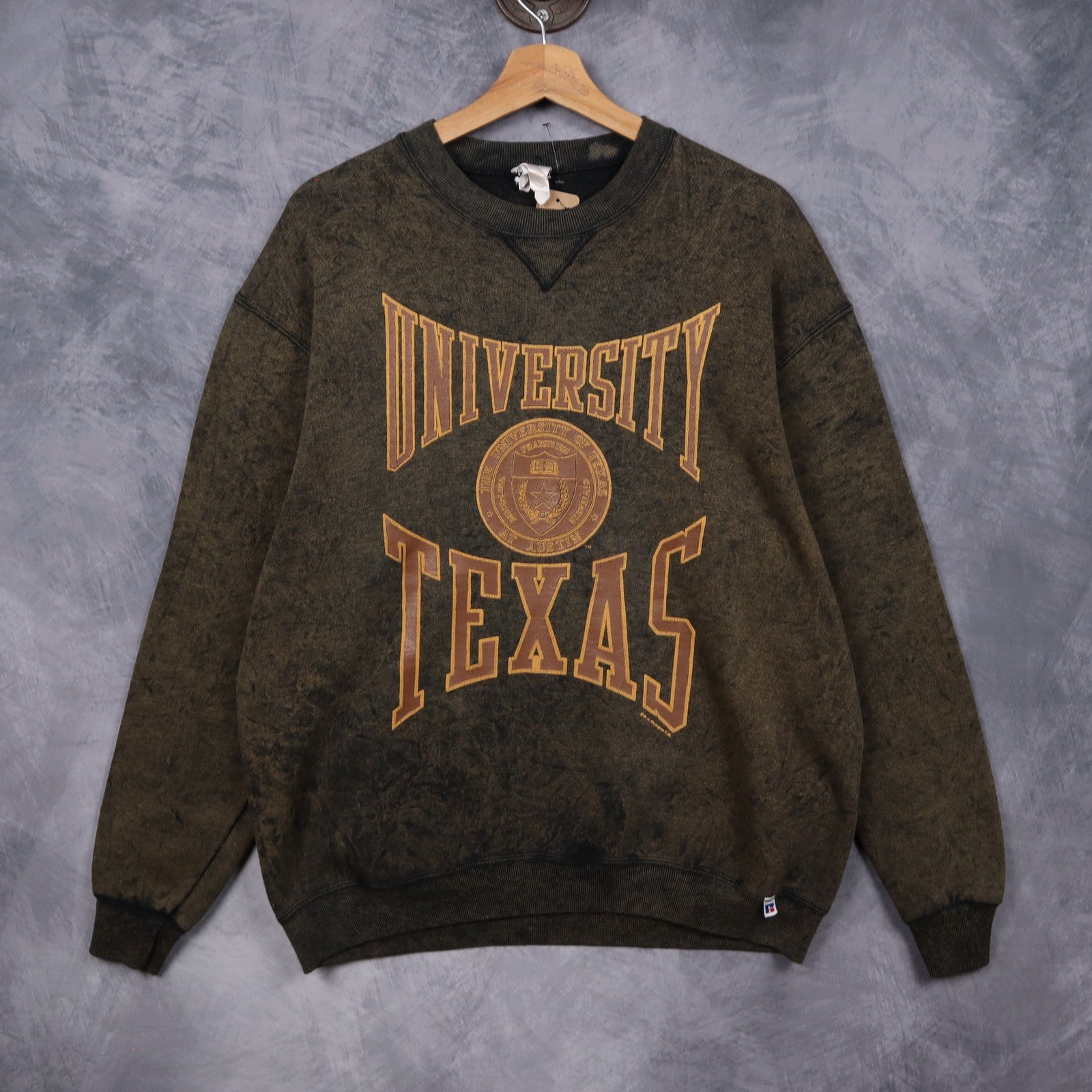 90s Faded Black University Of Texas Crewneck Sweatshirt 5727