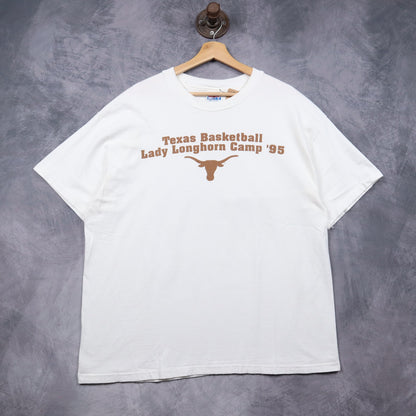 1995 White Texas Basketball Lady Longhorn Camp Shirt 5757