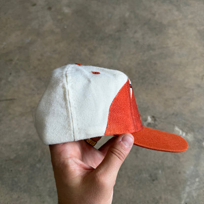 90s White Texas Longhorns Logo Athletic Sharktooth Snapback Hat 5787