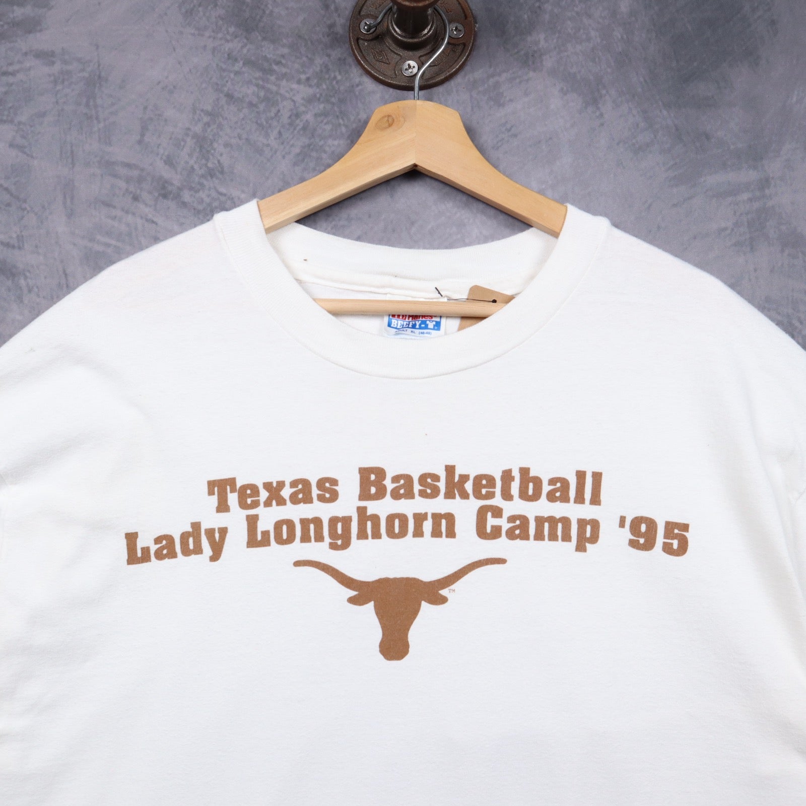 1995 White Texas Basketball Lady Longhorn Camp Shirt 5757