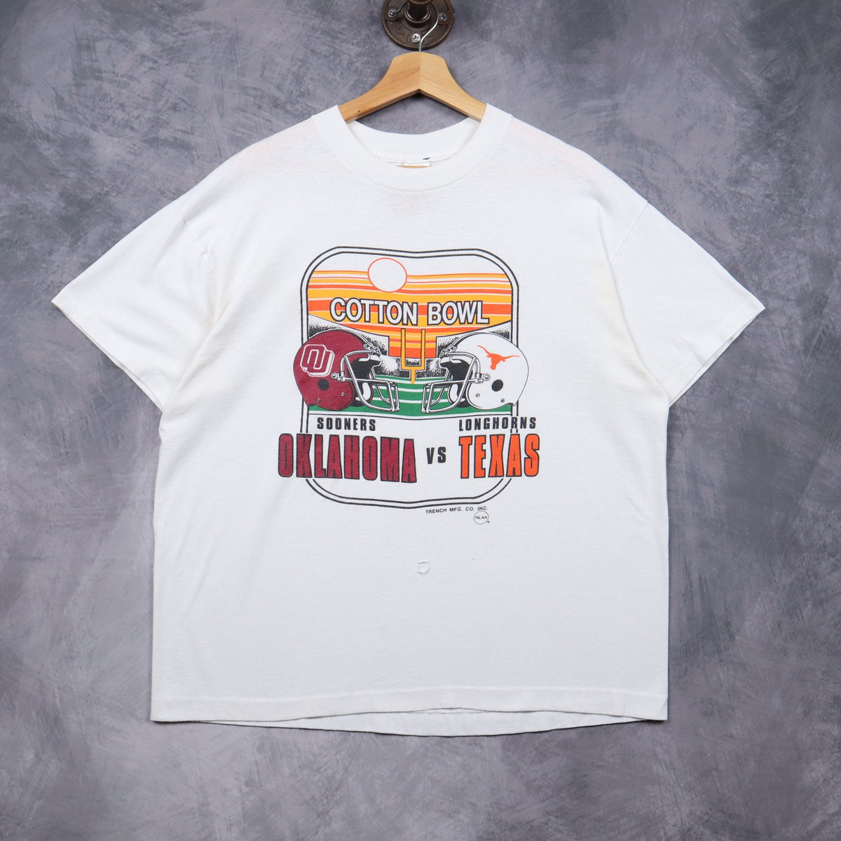90s White Cotton Bowl Oklahoma vs Texas Shirt 5762