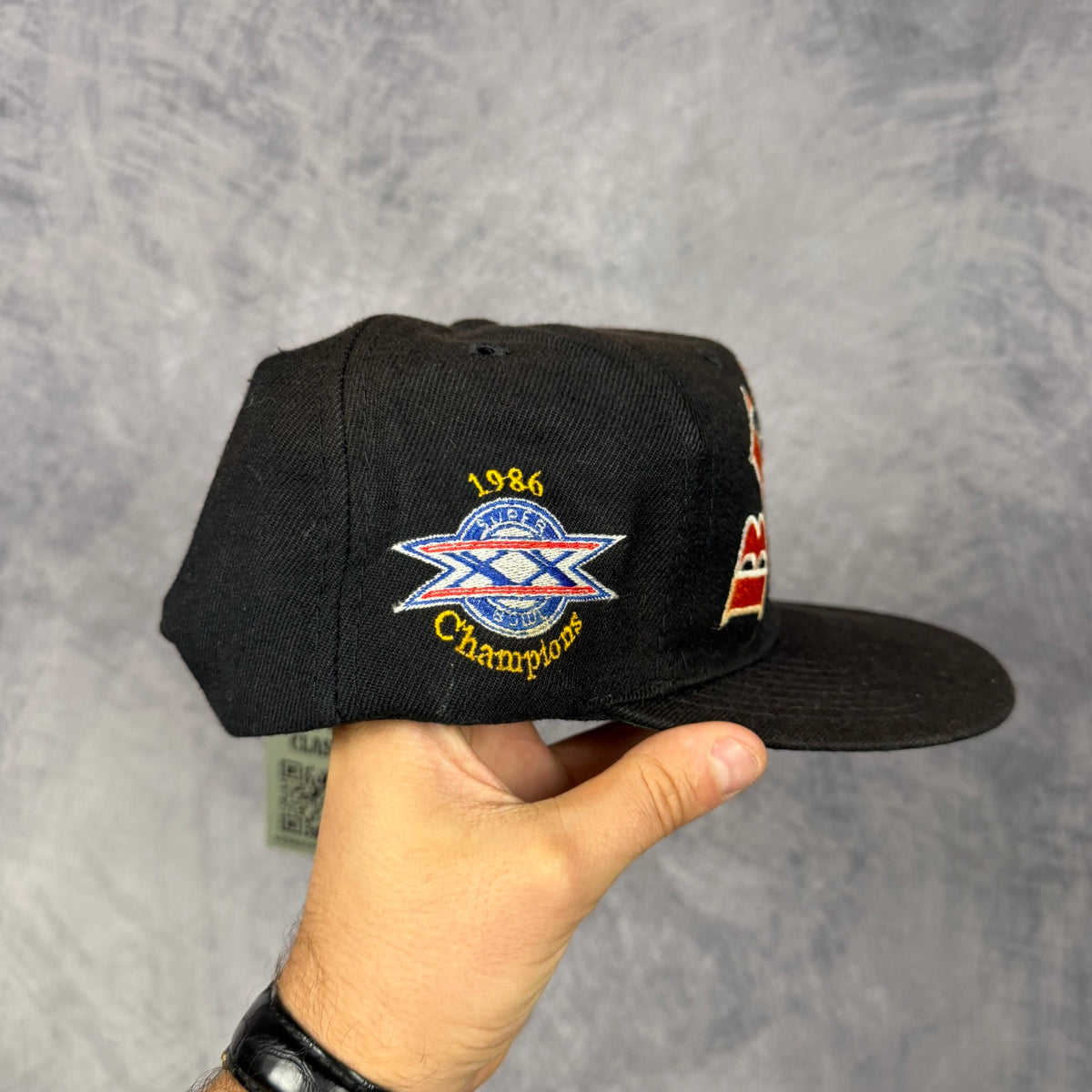 90s Black Chicago Bears Super Bowl XX Champions Snapback Hat 6856