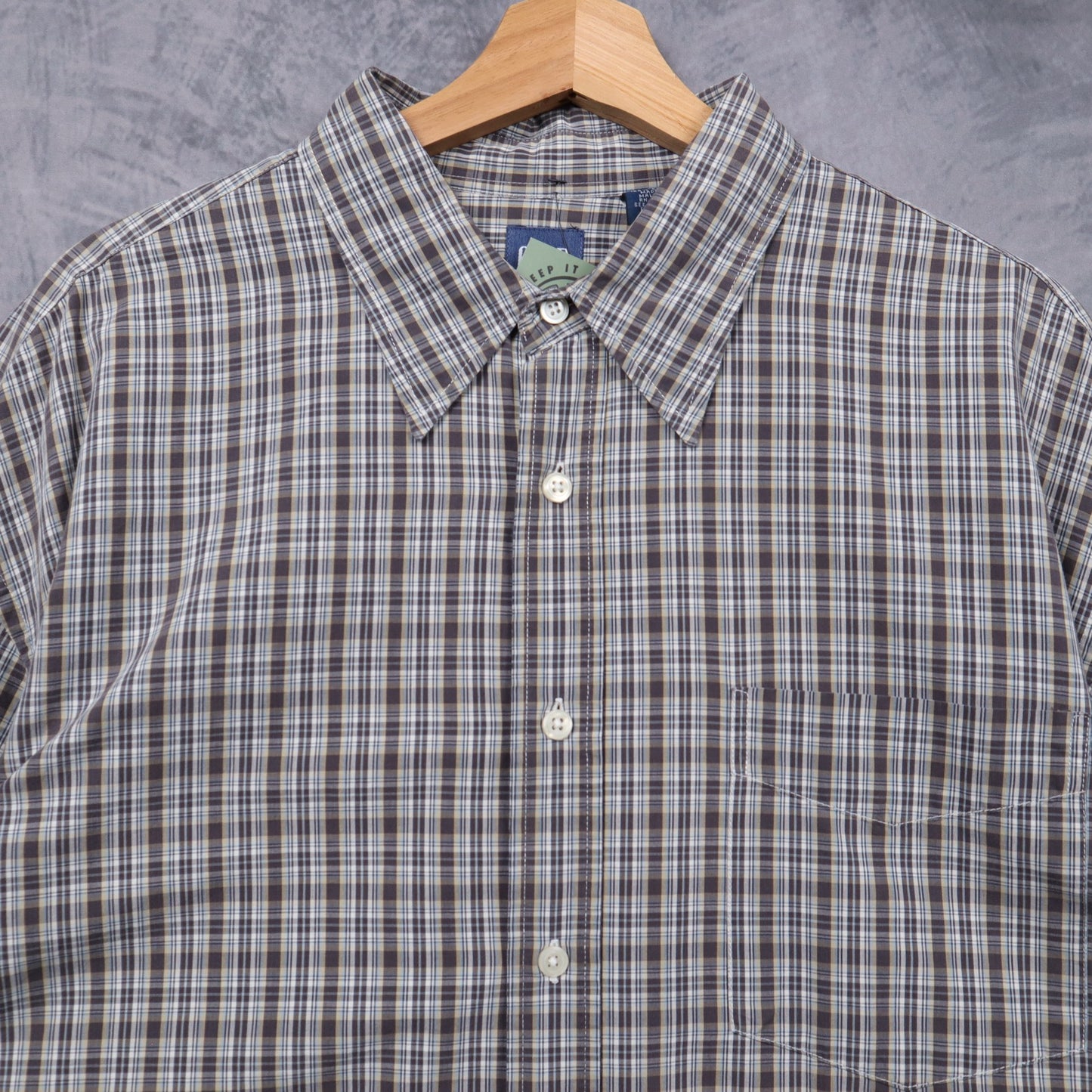 90s Brown Plaid Gap Long Sleeve Button Up Shirt 5536
