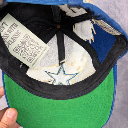 90s Blue Dallas Cowboys Logo Athletic Splash Snapback Hat 6840