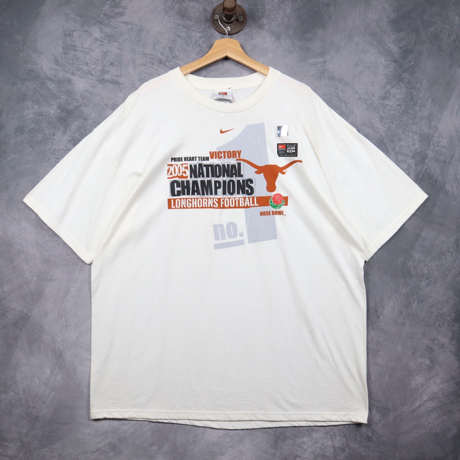 2005 White Texas Longhorns National Champions Rose Bowl Shirt 5740