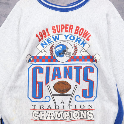 1991 Grey New York Giants Super Bowl Champions Crewneck Sweatshirt 6420