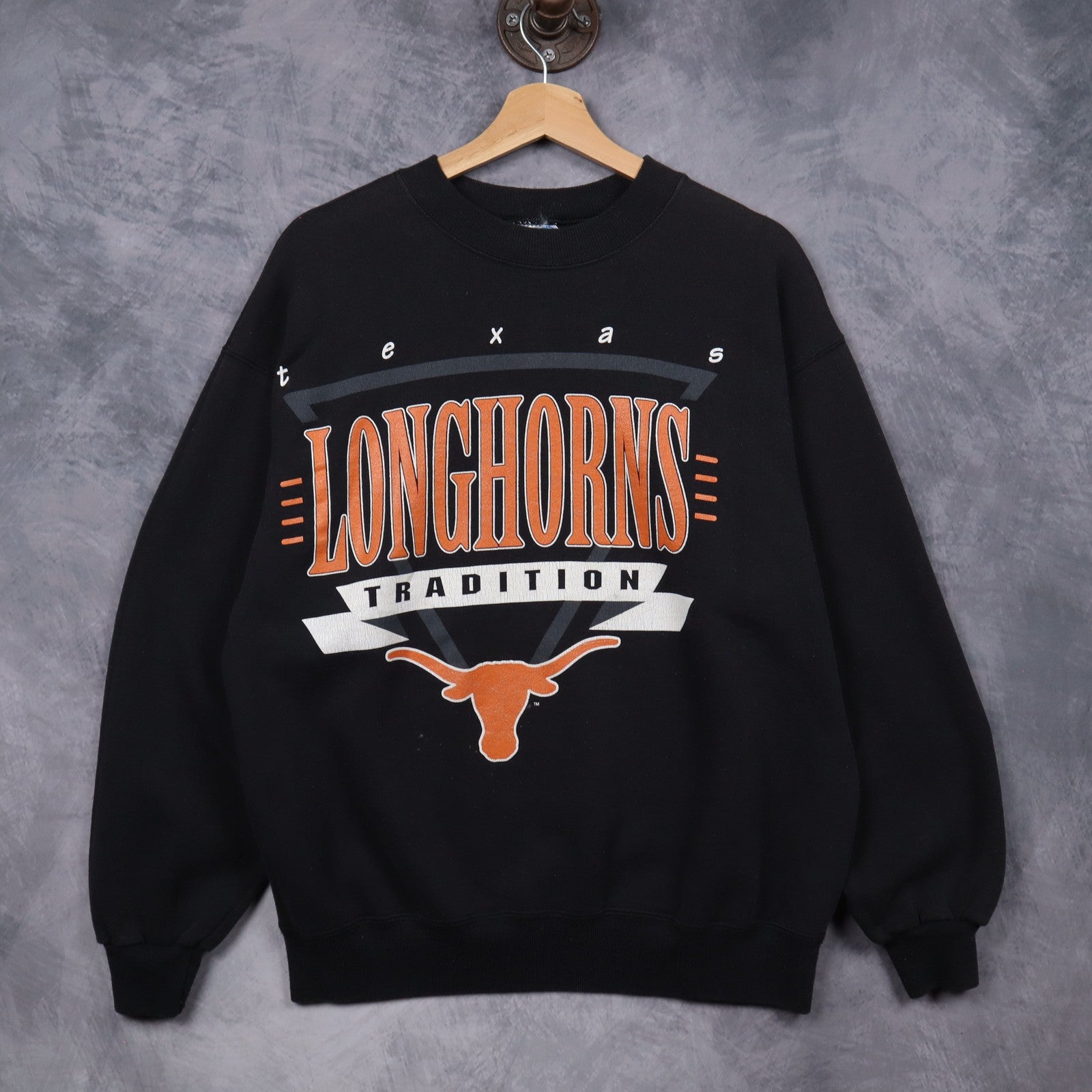 90s Black Texas Longhorns Tradition Crewneck Sweatshirt 5726