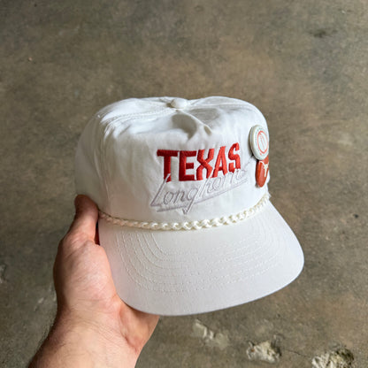 80s White Texas Longhorns Leather Strap Hat 5782