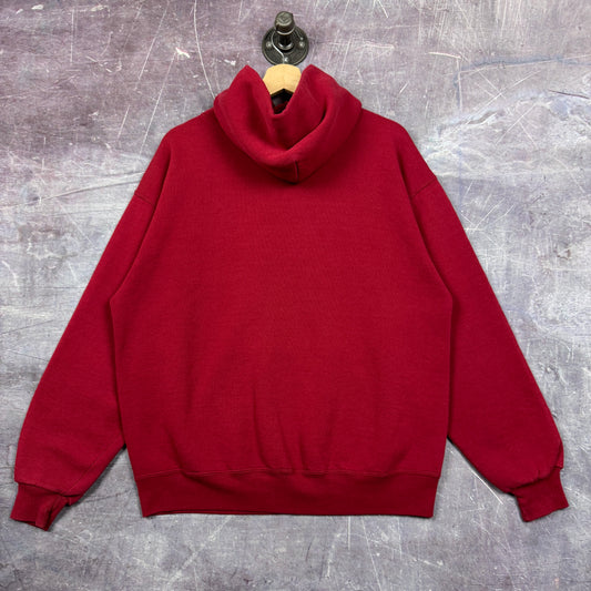 90s Red Stanford University Russell Athletic Embroidered Spellout Logo Graphic Hoodie L 1967