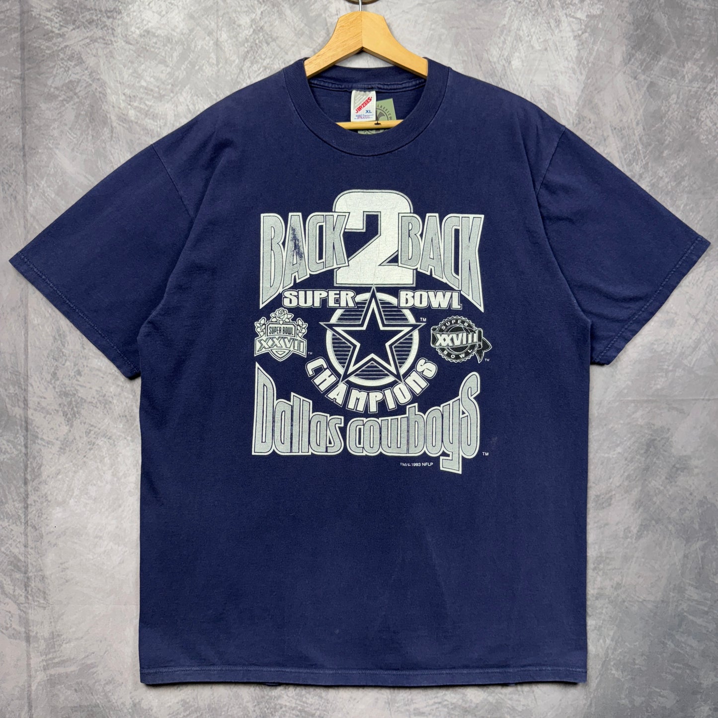 1993 Blue Dallas Cowboys Super Bowl XXVII Shirt 4244