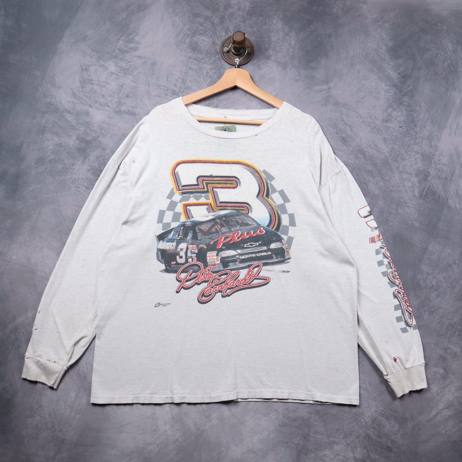 Late 90s Heather Grey Dale Earnhardt #3 NASCAR Long Sleeve Shirt 5353