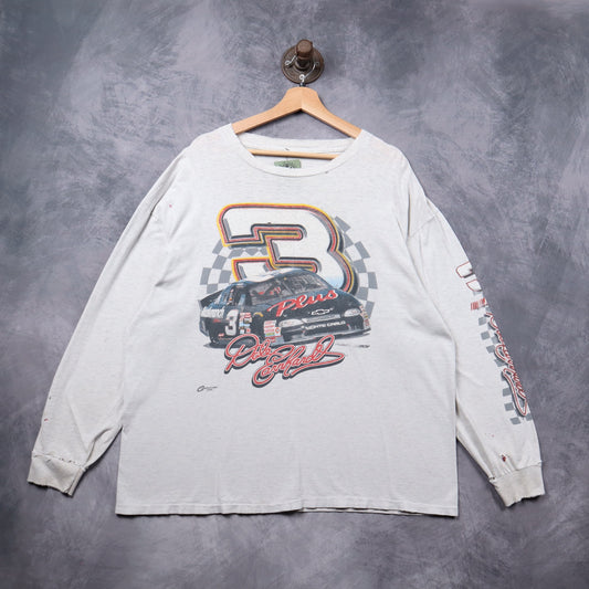 Late 90s Heather Grey Dale Earnhardt #3 NASCAR Long Sleeve Shirt 5353