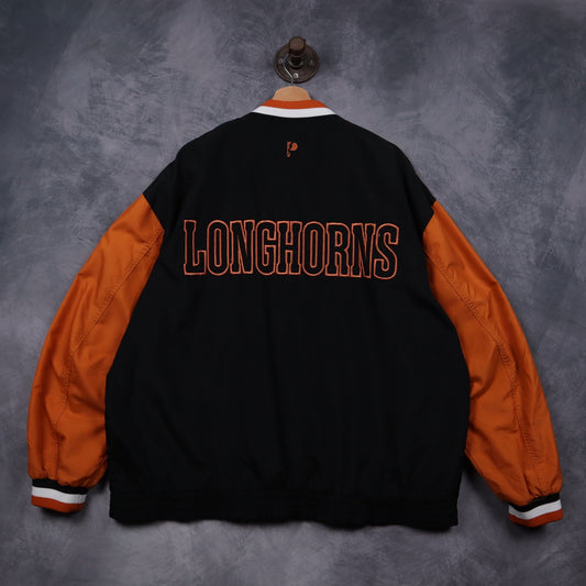 90s Black Texas Longhorns Pro Player Bomber Jacket 5944