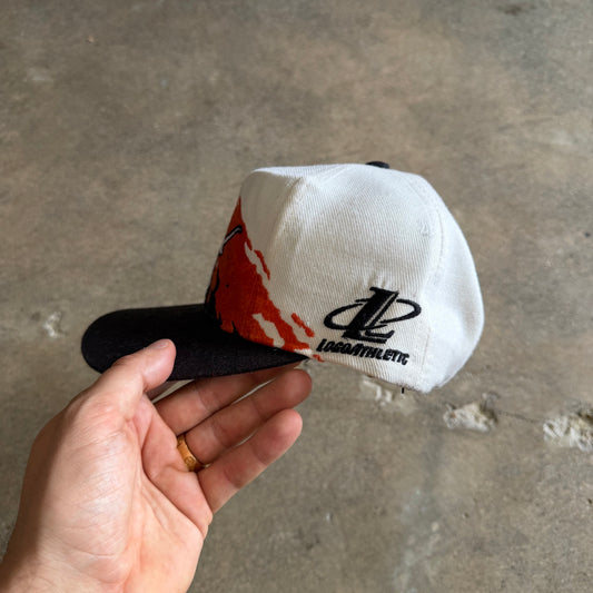 90s Black Texas Longhorns Logo Athletic Splash Snapback Hat 5779