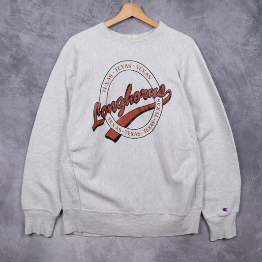 90s Grey Texas Longhorns Champion Reverse Weave Crewneck Sweatshirt 5699