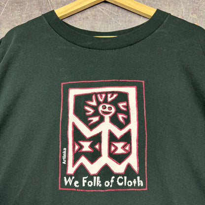 90s Faded Black We Folk Of Cloth Art Graphic Shirt XXL 0902