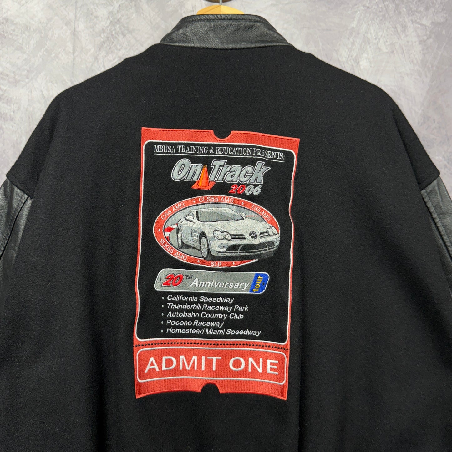 00s Black Mercedes Benz Varsity Jacket 3999