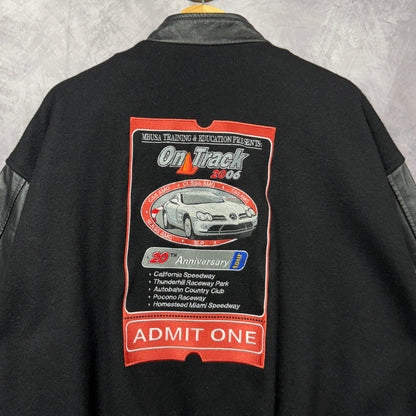 00s Black Mercedes Benz Varsity Jacket 3999