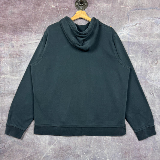 00s Faded Black Nike Spellout Logo Graphic Hoodie L 1737